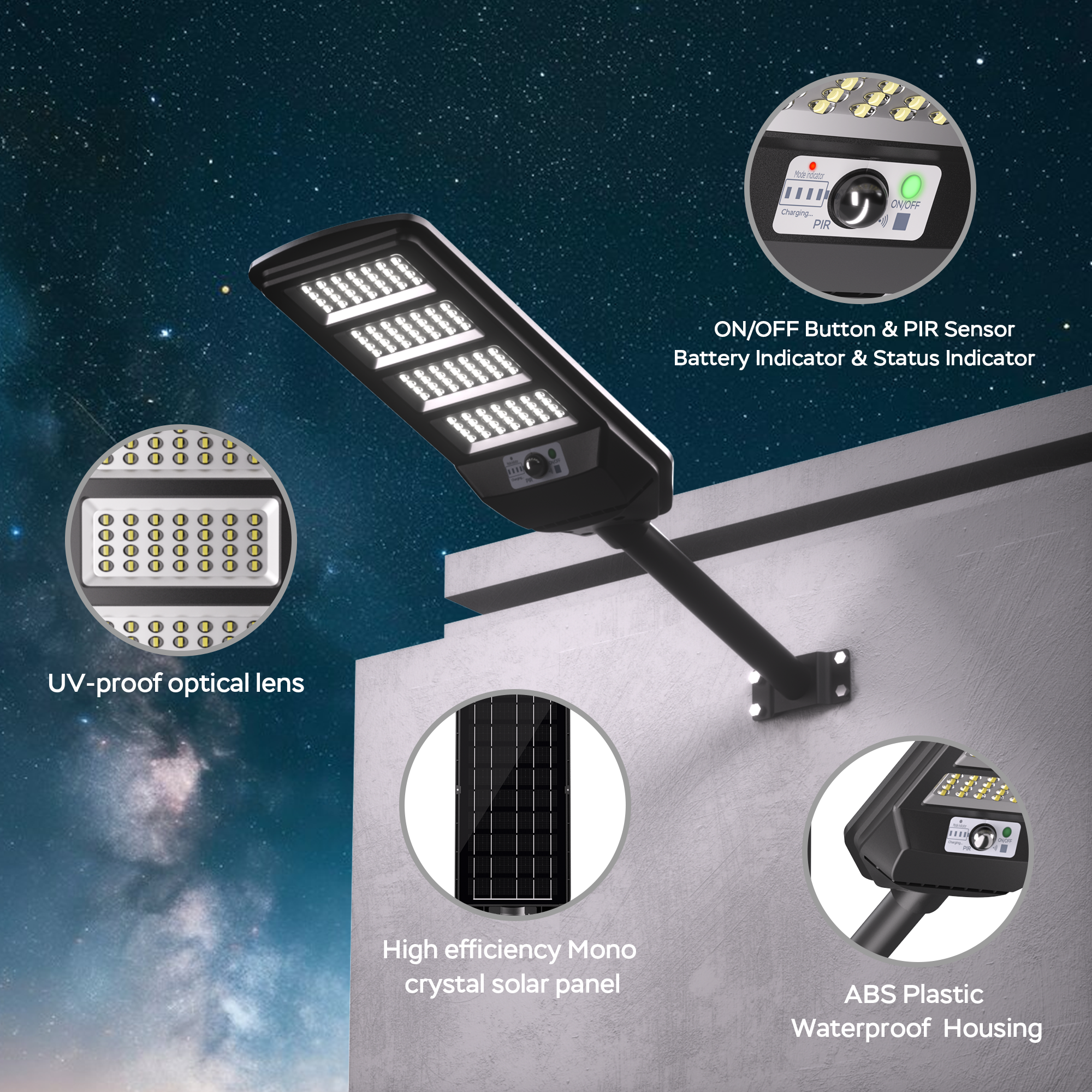 led solar street lamp for outside