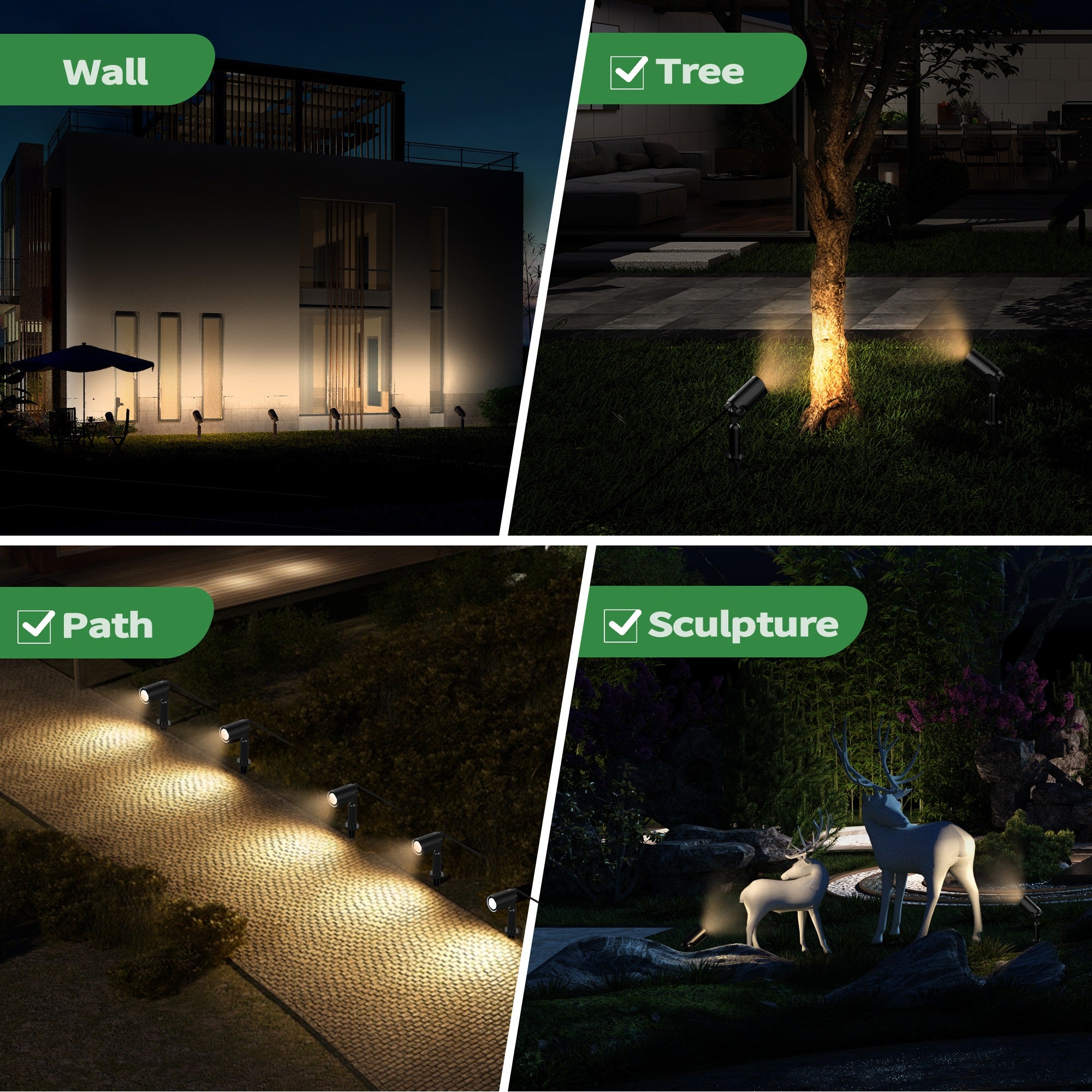 outdoor solar powered spotlights