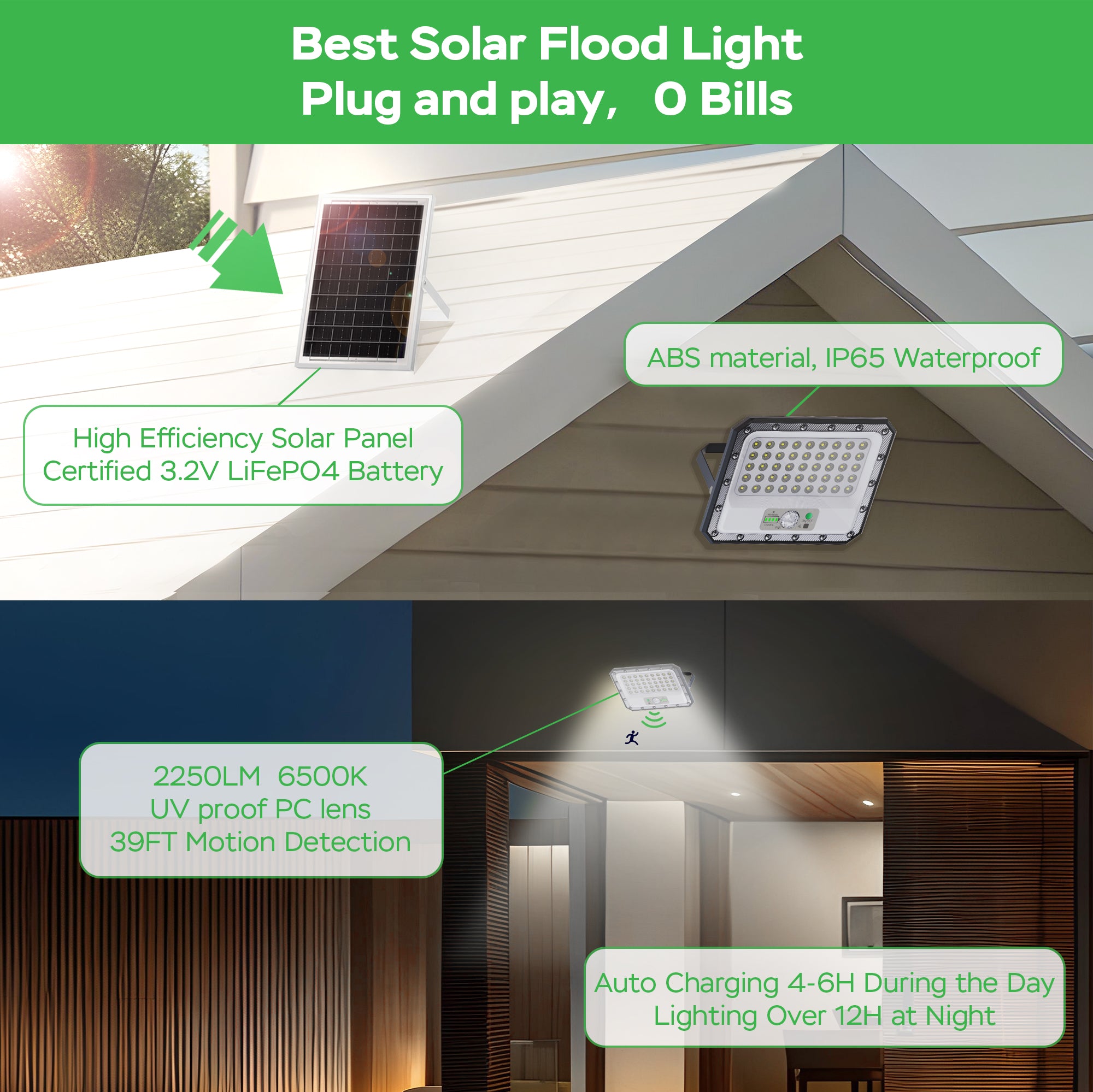 solar powered flood lights outdoor